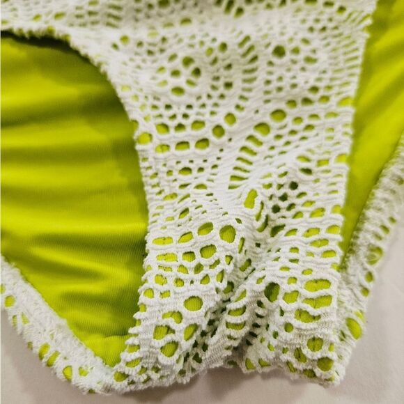 Aerie Emma Crochet Lace Overlay Push-Up Halter Padded Bikini Swimsuit Set 32B - Picture 11 of 12